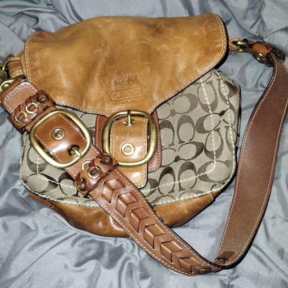 Vintage Coach Bleecker Legacy Tattersall Flap Shoulder Bag Model Number 11434